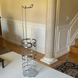 Chrome Toilet Paper Storage Stand - Modern Bath Organizer